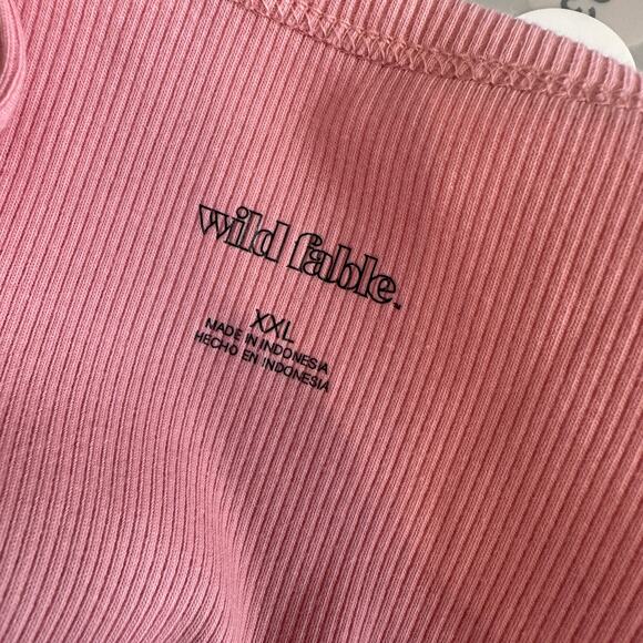 Wild Fable Ribbed Tank Top Bundle WMNS XXL Coral & XL Purple Floral Cropped - Picture 6 of 14